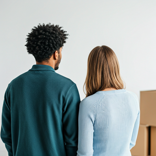 Happy diverse couple looking at new home